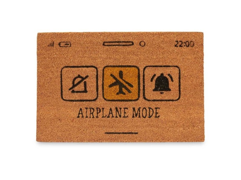 Изтривалка за Врата Gift Decor Airplane Mode Жълт Черен Естествен PVC Кокосови влакна 60 x 1 x 40 cm (12 броя)