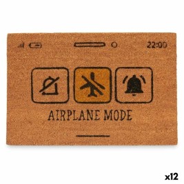Изтривалка за Врата Gift Decor Airplane Mode Жълт Черен Естествен PVC Кокосови влакна 60 x 1 x 40 cm (12 броя)