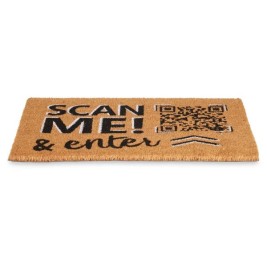 Изтривалка за Врата Gift Decor Scan Me! Жълт Син Бял Червен Естествен PVC Кокосови влакна 60 x 1 x 40 cm (12 броя)