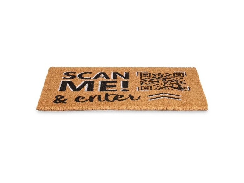 Изтривалка за Врата Gift Decor Scan Me! Жълт Син Бял Червен Естествен PVC Кокосови влакна 60 x 1 x 40 cm (12 броя)