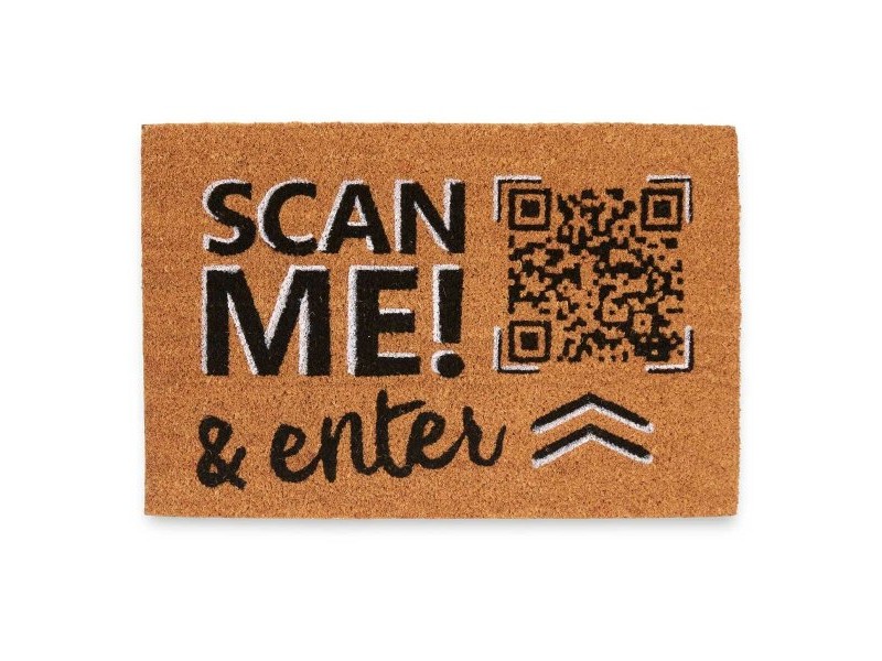 Изтривалка за Врата Gift Decor Scan Me! Жълт Син Бял Червен Естествен PVC Кокосови влакна 60 x 1 x 40 cm (12 броя)