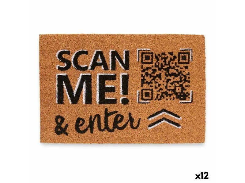 Изтривалка за Врата Gift Decor Scan Me! Жълт Син Бял Червен Естествен PVC Кокосови влакна 60 x 1 x 40 cm (12 броя)