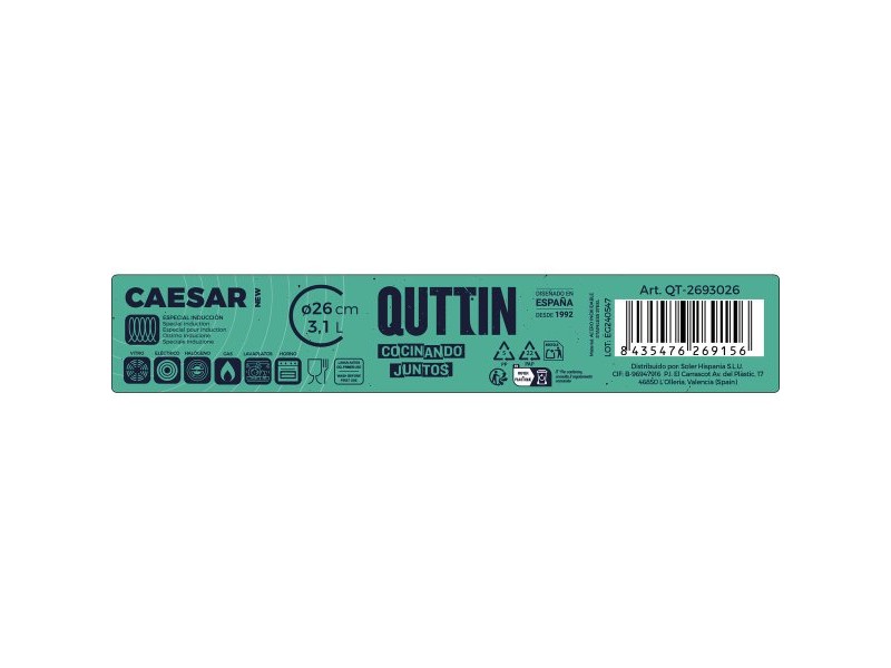 Касерола със Стъклен Капак Quttin 3,1 L (4 броя)