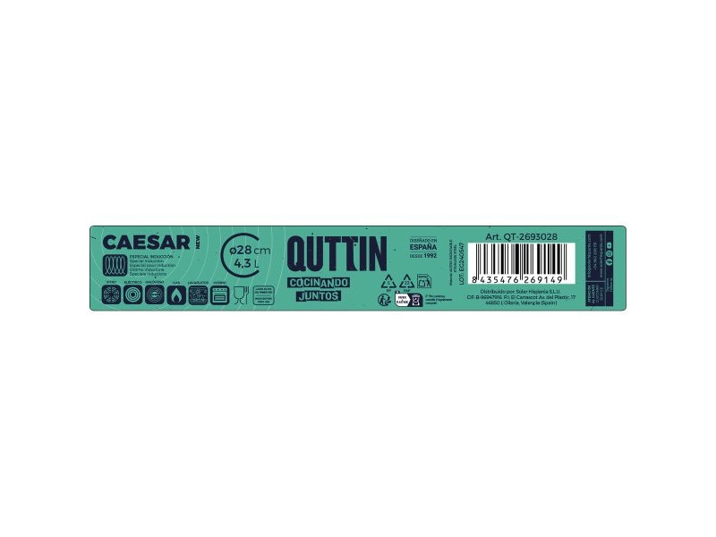 Касерола със Стъклен Капак Quttin 4,3 L (4 броя)