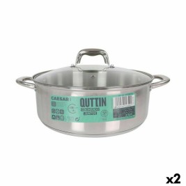 Касерола със Стъклен Капак Quttin Caesar ø 30 x 11,5 cm Стомана (2 броя)