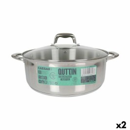 Касерола със Стъклен Капак Quttin Caesar ø 32 x 12,5 cm Стомана (2 броя)