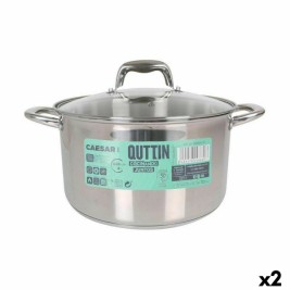 Тенджера със Стъклен Капак Quttin Caesar Стомана ø 26 x 15,5 cm (2 броя)