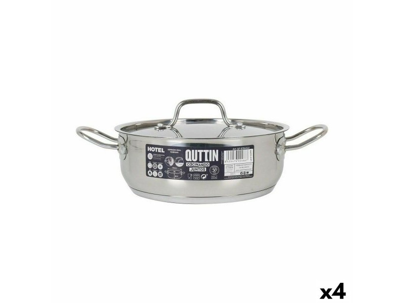 Касерола с Капак Quttin Hotel ø 22 x 8 cm Стомана (4 броя)