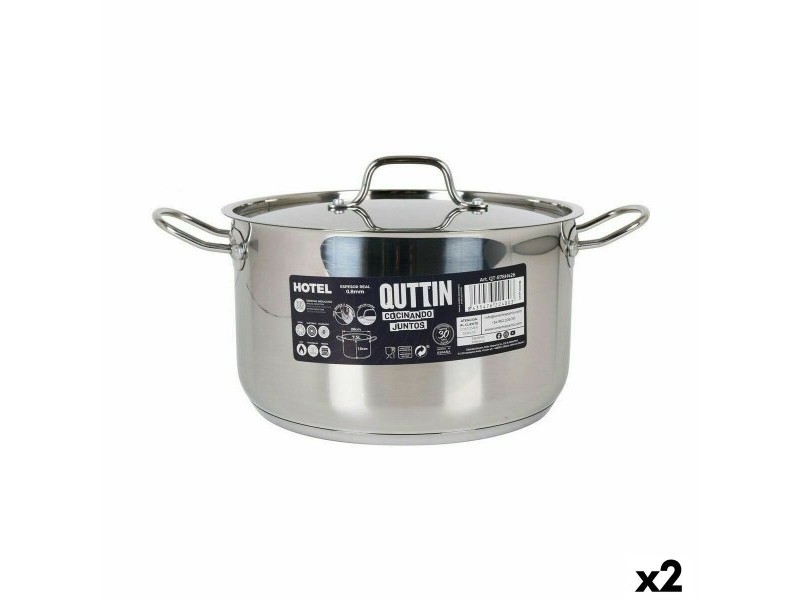 Касерола с Капак Quttin Hotel Стомана ø 26 x 15 cm (2 броя)