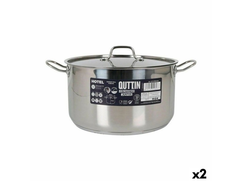 Касерола с Капак Quttin Hotel Стомана ø 30 x 17 cm (2 броя)