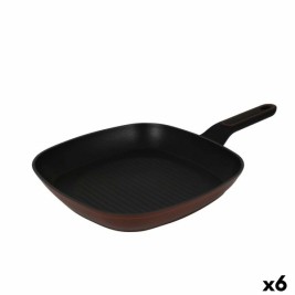 Гладък Тиган за Печене Quttin Sahara Закален алуминиум Кафяв 48 x 29 x 4,5 cm (6 броя)