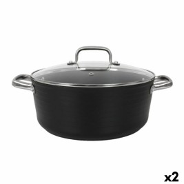 Касерола със Стъклен Капак Quttin Spiral Ø 28 cm Закален алуминиум (2 броя)