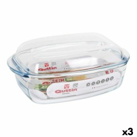 Касерола с Капак Quttin 63096 Cтъкло 32,8 x 19,7 x 13 cm (3 броя)