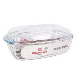 Касерола с Капак Quttin   Прозрачен Cтъкло 6,7 l 37 x 22 x 14,1 cm (3 броя)