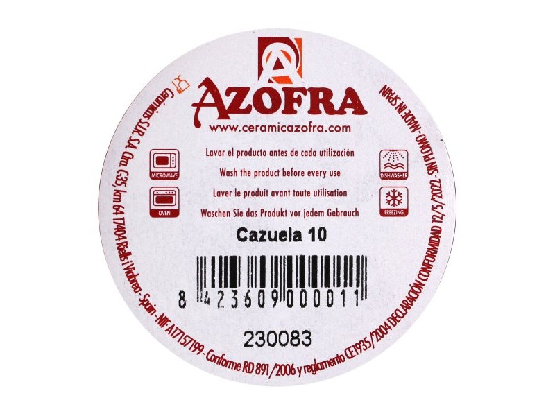 Тенджера Azofra Печена глина 10 x 10 x 2,5 cm (24 броя)