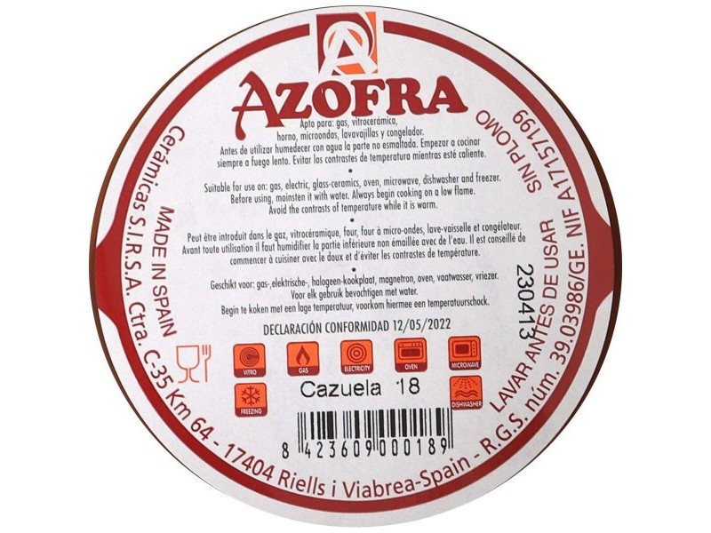 Тенджера Azofra Печена глина 17 x 17 x 3,5 cm (26 броя)