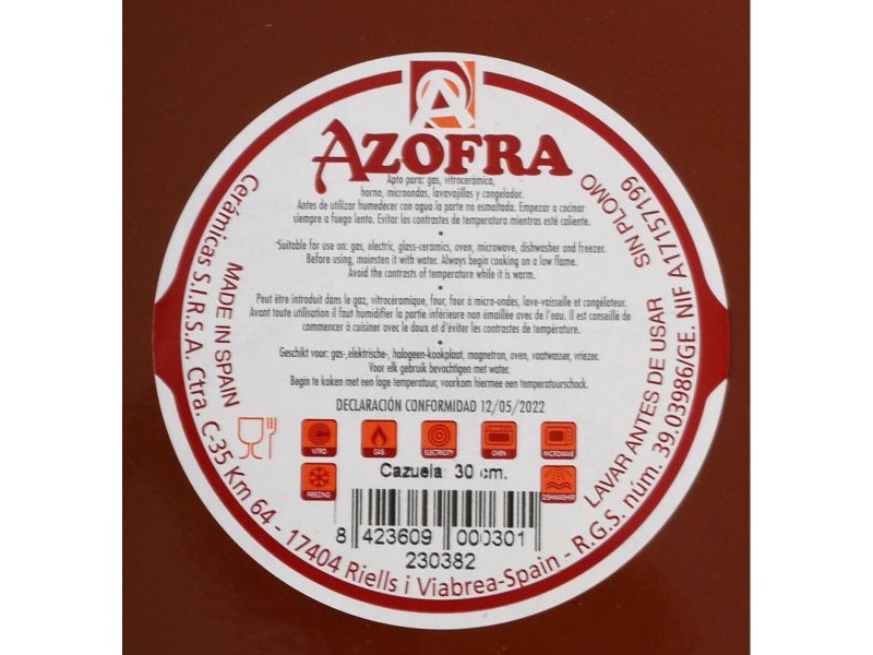 Тенджера Azofra Печена глина 31 x 29,5 x 7,5 cm (4 броя)
