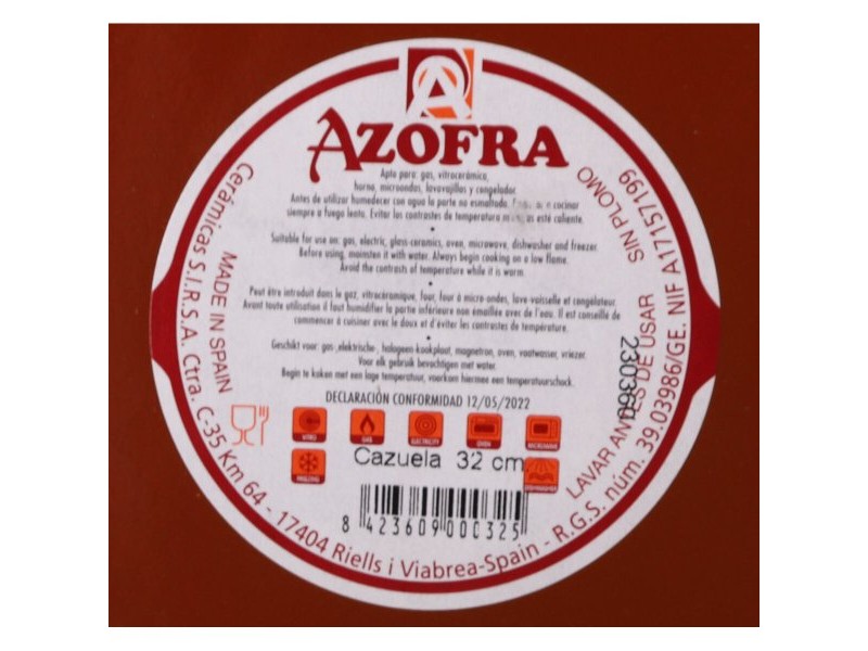 Тенджера Azofra Печена глина 33 x 31,5 x 7,5 cm (3 броя)