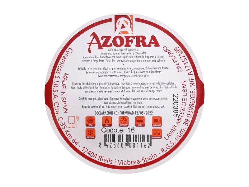 Касерола с Капак Azofra Azofra (10 броя) (Ø 16 cm)