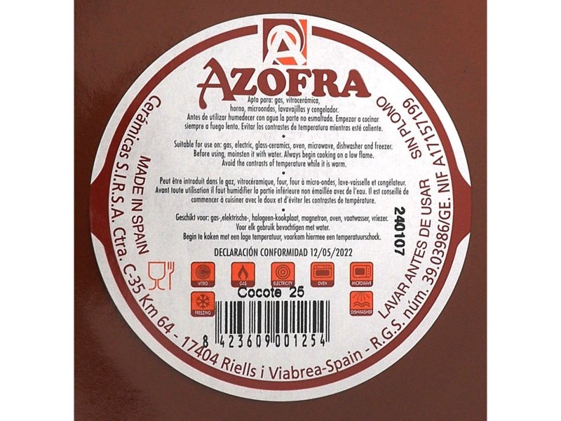 Тенджера Azofra Печена глина 24,5 x 23 x 16,7 cm С капак (3 броя)