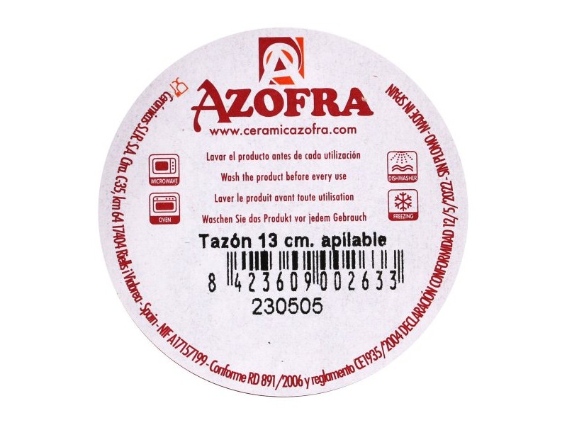 Купа Azofra подреждащи се един в друг Кафяв 13,3 x 5,5 cm (30 броя) (13,3 x 5,5 cm)