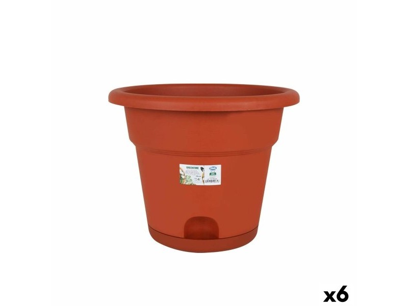 Саксия за Цветя с Чинийка Dem Greentime Кафяв ø 35 x 28,5 cm (6 броя)