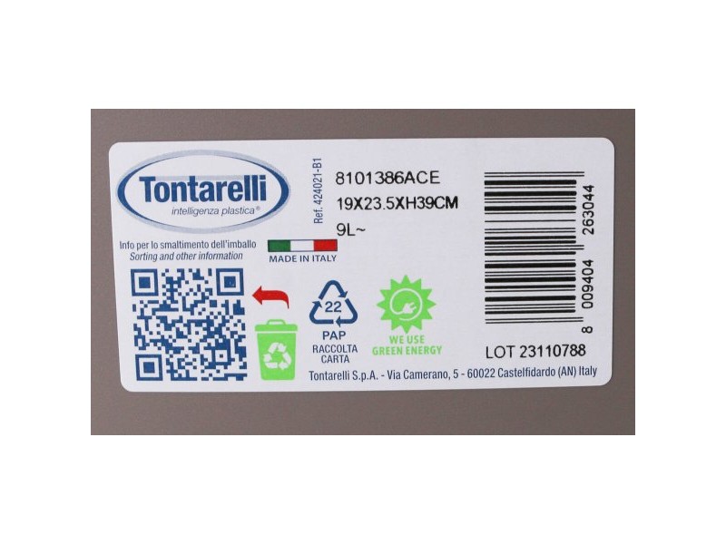 Кошче за боклук Tontarelli Aurora 9L (12 броя)