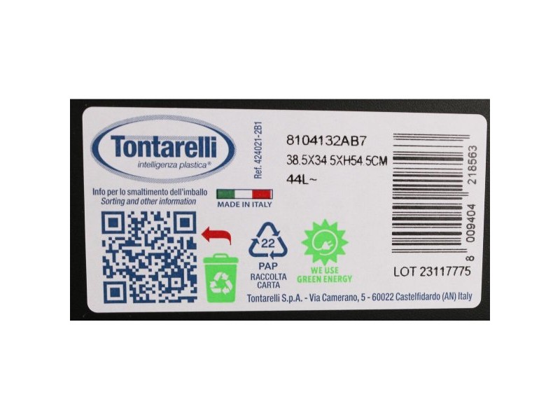 Кошче за Боклук Tontarelli Coverline Жълт 44 L Черен 38,5 x 34,5 x 54,5 cm (6 броя) Кошче за Боклук Tontarelli Coverline Жълт 44 L Черен 38,5 x 34,5 x 54,5 cm (6 броя)