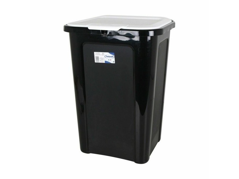 Кошче за Боклук Tontarelli Coverline Бял 44 L Черен 38,5 x 34,5 x 54,5 cm (6 броя)