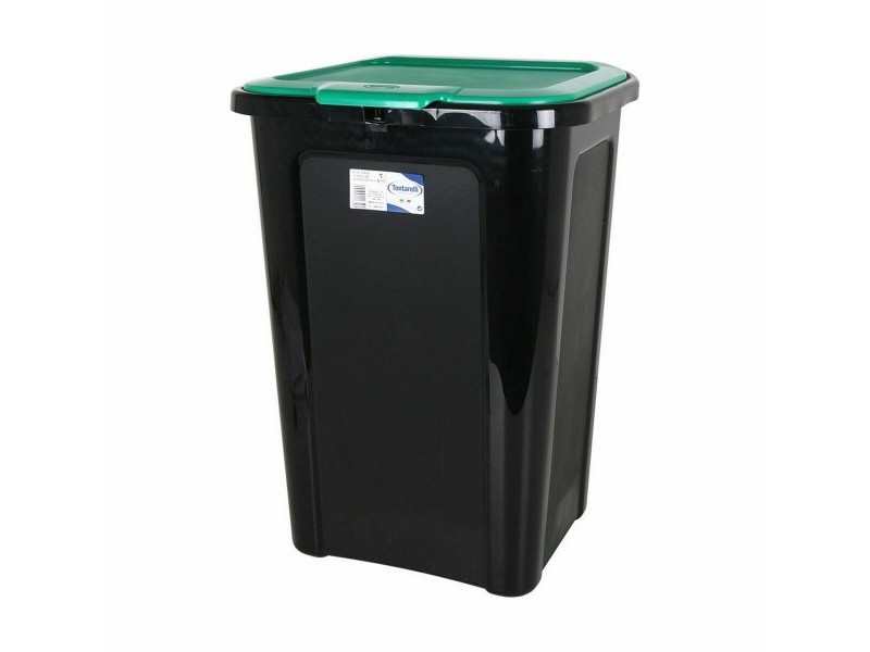 Кошче за Боклук Tontarelli Coverline Зелен 44 L Черен 38,5 x 34,5 x 54,5 cm (6 броя)