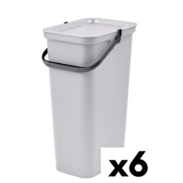 Кошче за Рециклирани Отпадъци Tontarelli Moda 24 L Бял (6 броя)