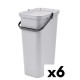Кошче за Рециклирани Отпадъци Tontarelli Moda 24 L Бял (6 броя)