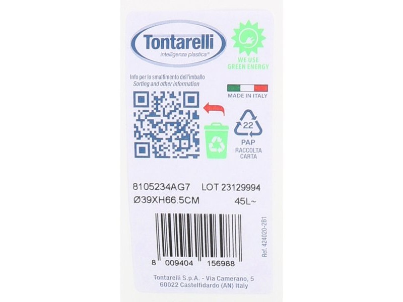 Кошче за боклук Tontarelli GR36380 50 L (ø 39 x 66,5cm)