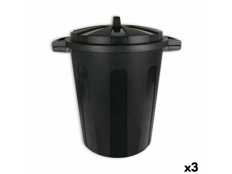 Кошче за Боклук Dem 70 L Черен 56 x 45 x 60 cm (3 броя)