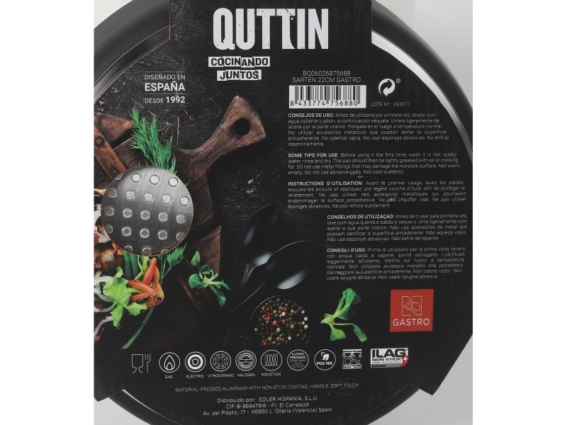 Тиган Quttin Gastro Черен Оранжев 37,5 x 23 x 5 cm (6 броя) Тиган Quttin Gastro Черен Оранжев 37,5 x 23 x 5 cm (6 броя)