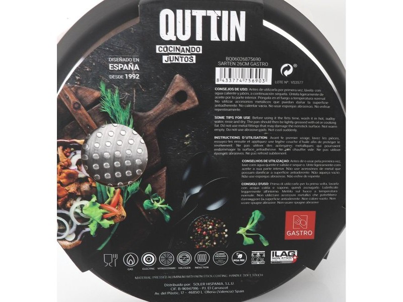 Тиган Quttin Gastro Черен Оранжев 42 x 27,5 x 5,4 cm (6 броя)