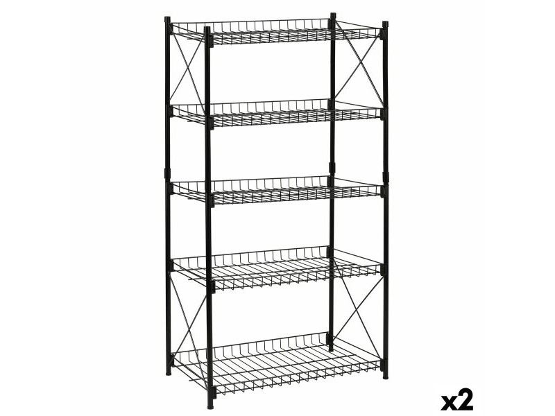 Лавица Confortime Метал Черен 52 x 34 x 110 cm (2 броя)