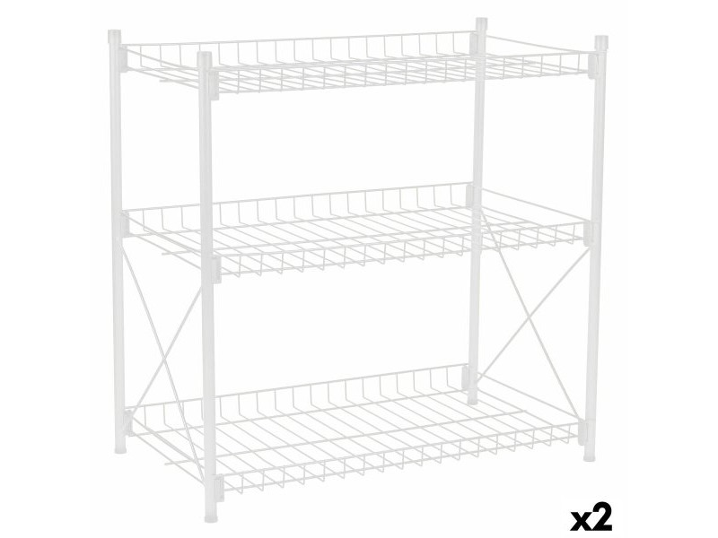 Лавица Confortime Метал Бял 52 x 34 x 55 cm (2 броя)