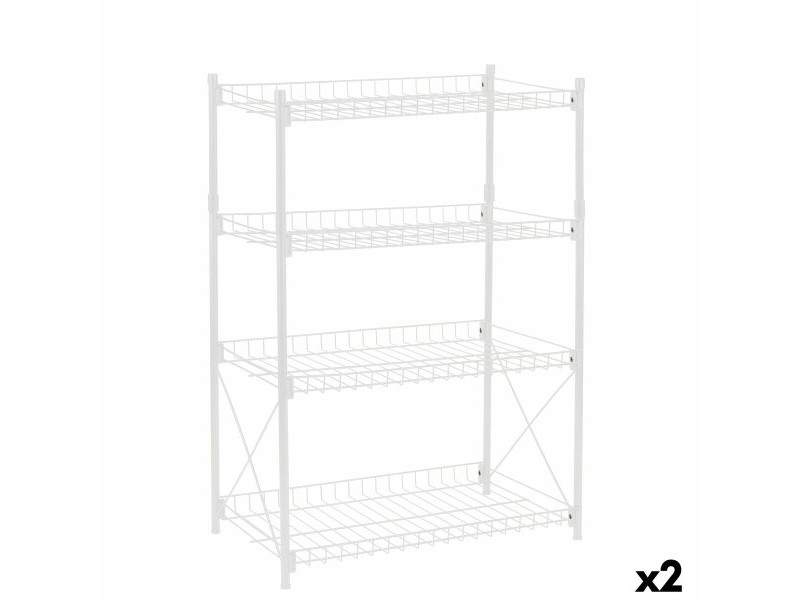 Лавица Confortime Метал Бял 52 x 34 x 86 cm (2 броя)