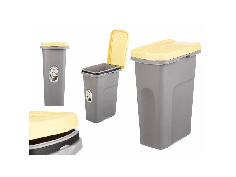 Кошче за боклук Stefanplast Жълт Сив Пластмаса 25 L (6 броя) Кошче за боклук Stefanplast Жълт Сив Пластмаса 25 L (6 броя)
