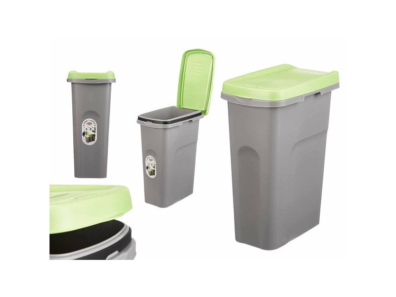Кошче за боклук Stefanplast Зелен Сив Пластмаса 25 L (6 броя) Кошче за боклук Stefanplast Зелен Сив Пластмаса 25 L (6 броя)