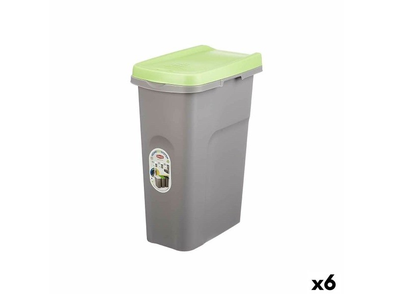 Кошче за боклук Stefanplast Зелен Сив Пластмаса 25 L (6 броя)