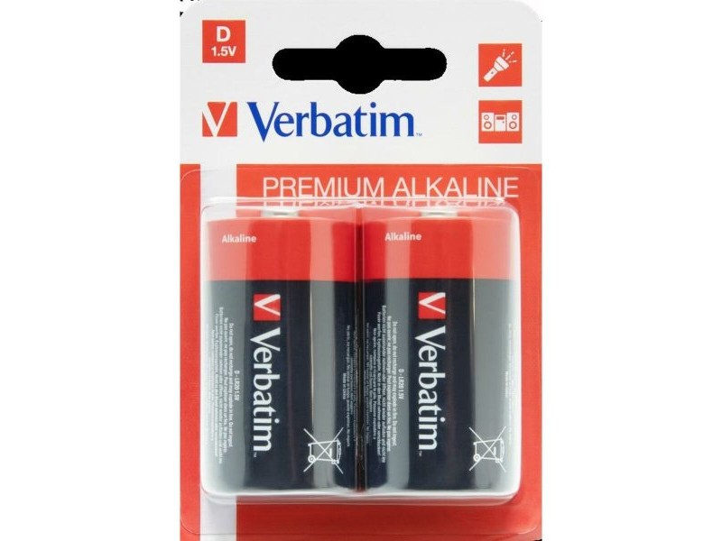 Алкални батерии Verbatim LR20 1,5 V (10 броя)