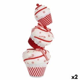 Коледна Украса Krist+ Бял Червен Кула Пай 20 x 50 x 20 cm (2 броя)