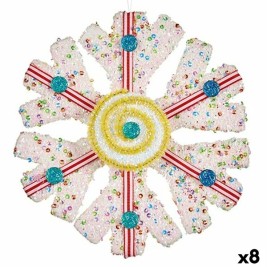 Коледна Украса Krist+ Бял Червен Снежинки 17 x 6 x 17 cm (8 броя)
