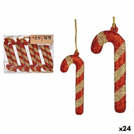 Комплект Коледни Декорации Krist+ Червен Златен Пластмаса Щека 6,5 x 1 cm 9 x 1 x 11 cm 8 Части (24 броя)