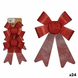 Комплект Коледни Декорации Krist+ Червен PVC 15 x 2 x 17 cm Ласо (24 броя)