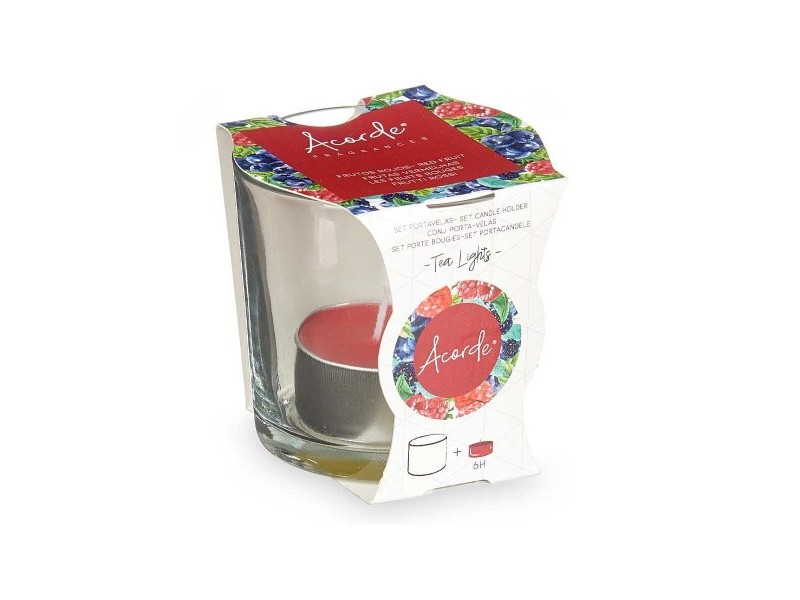 Ароматизирана Свещ Acorde Tealight Червени плодове (12 броя)