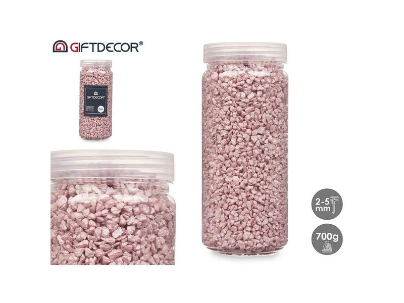 Декоративни Камъни Gift Decor Розов 2 - 5 mm 700 g 6,5 x 15,5 x 6,5 cm 6,2 x 15,3 x 6,2 cm (12 броя)