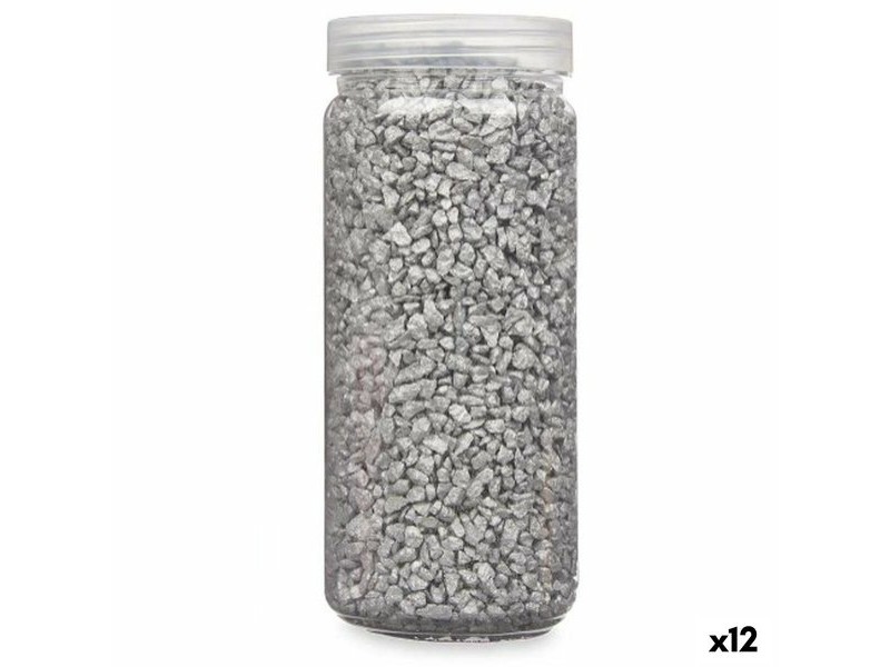 Декоративни Камъни Gift Decor Сребрист 2 - 5 mm 700 g 6,5 x 15,5 x 6,5 cm 6,2 x 15,3 x 6,2 cm 6,5 x 15,8 x 6,5 cm (12 броя)